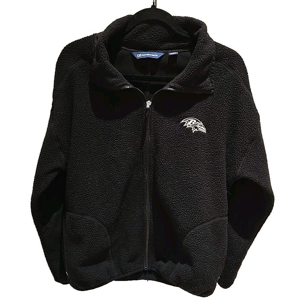 Cutter & Buck Womens Baltimore Ravens Cascade Eco Sherpa Full-Zip Fleece Medium